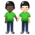 🧑🏿‍🤝‍🧑🏻 people holding hands: dark skin tone, light skin tone display on Samsung